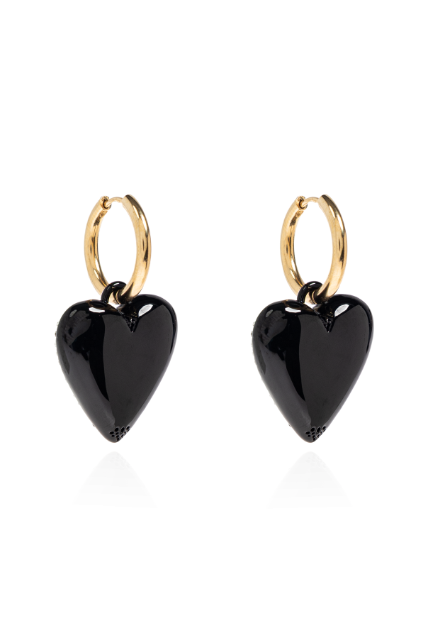 【関税&送料込】Dolce & Gabbana Pendant Earrings Black Earrings with heart-shaped pendants Dolce & Gabbana